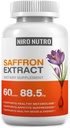 Saffron doplňky, Organic Saffron Extract Kapsle pro oči a srdce zdraví, Appetite Suppressant pro hubnutí ženy, podporuje imunitní systém, metabolismus Booster, Non- GMO
