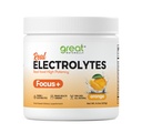 Focus + Orange Nootropic Electrolyte: Hydration & Brain Support for Cognitive Enhancement, Memory, Concentration - Citicoline, Organic Caffeine, Methyl B12 - Made in USA