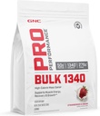 GNC Pro Performance Bulk 1340 Mass Gainer Protein Powder, 50g, Gluten Free, Syrovátka, Creatine, BCAA, 3. strana Testováno, Muscle Recovery & Growth, Mikronutrients, Jahody a krém, 9 Služeb