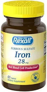 Rexall Železný sulfát Železo 28 Mg - Tablety, 60 Ct