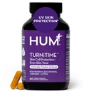 HUM Zadní čas Kurkuma dodatek pro mladistvý vzhled Kožní podpora s Green Tea Extract, Lutein & Polyfenoly, Péče o pleť Stárnutí & Kolagen Podpůrné kapsle pro Even Tone, 60 Vegan Kapsle