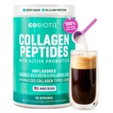 GOBIOTIX Kolagen Powder Supplement with Probiotics - Hydrolyzovaný protein Kolagen Prášek pro ženy - Vlasová kůže a nehty, Společné a stravitelné zdraví - Kolagen Peptides Typ I a III - 30 Služební cesty