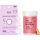 Rael Bundle - přes noc Spot Cover Pimple Patches (104 Počet) & PMS dodatek pro ženy (28 Kapsle)