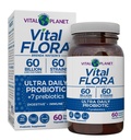Vital Planet - Vital Flora Ultra Daily Probiotic 60 miliard CFU, Diverse Strains, Organic Prebiotics, Imunitní podpora, Bloating Relief, Digestive Health Probiotics pro ženy a muže 60 Kapsle