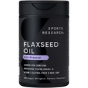 Sportovní výzkum Vegan Flaxseed Oil (1200mg) Bylinný dodatek s Plant- based ALA Omega 3 - Vegan Certified & Non- GMO Ověřeno - Lepek, Soy & Karagenan zdarma (180 Veggie Softgels)