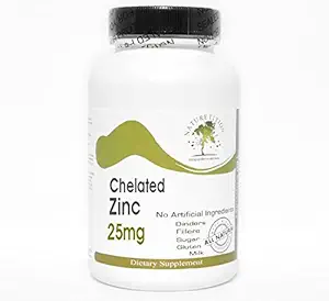 Chelated Zinek 25mg ~ 200 Kapsle - Žádné přísady ~ Naturetition doplňky