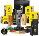 Plešatý klubový kit s profesionálním bezdrátovým elektrickým dobíjecím vlasem a knírkem, rovné hrany Razor, Šampón, Balzám, Brush & Comb Gift Set