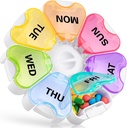 Týdenní Pill Pořadatel s Easy Push Button Design, Gelibo Velký Pill Box 7 Day, Denní Pill Case Medicine Organizátor pro vitamín, Rybí oleje, dodatek Artritis Friendly Nové vydání