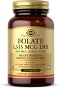 Solgar Folate 1,333 mcg DFE (kyselina listová 800 mcg) - 250 Tablet - Prenatal Support - Non- GMO, Vegan, Gluten Free, Dairy Free, Kosher - 250 Servings