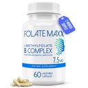 L- methylfolát + B12 Methylkobalamin & B6 směs (7, 5mg) - 60 Kapsle - Aktivní B- komplex s kofaktory a esenciální aminokyseliny - bez GMO, bez glutenu, bez filtrů