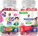Magnesiové gumy pro dospělé a zinkové gumy pro děti a dospělé. 200mg - Klidná žvýkačka hořčíku - Magnesium Citrát Žvýkací doplněk pro Mood & Muscle Podpora. Zinek Žvýkací Gumový pro imunitní podporu -