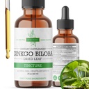 Ginkgo Biloba Extract Liquid 2 Fl Oz, doplňky pro funkci mozku a podporu paměti, Alkohol zdarma, Vegan - 2 Fl Oz