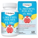 15 mg metylfolátu (5- MTHF) - Aktivní kyselina listová obohacená vitaminy B6 a B12- 60 Vegetariánských tobolek - Non- GMO, bez glutenů
