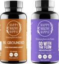 Šťastný zdravý hippie jít s Flow Menopauza Podpora a být uzemněn stres pomoc