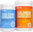 Pet MD Tear Stain dodatek & Pet MD losos Omega Bites