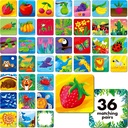 Paměť odpovídající hra, 72 PCS přírodní téma odpovídající karty pro Toddlers 36 páry paměťové karty pro předškolní 4 5 6 let