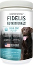 FIDELIS Skin & Coat Plus + Dog Skin & Coat dodatek, Omega 3, Vitamin E, Lososový olej pro psy, mastné kyseliny, zdravá pleť, lesklá coat, dospělý, velký & malý, vyrobený v USA, Zeleninové aroma, 120 měkkých žvýkaček