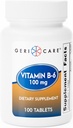 GeriCare Vitamin B- 6 100 mg, 100 tablet - Denní nutriční podpora pro zdravé funkce mozku, Vylepšení nálady, oběhové zdraví a metabolismus - Pomáhá bojovat únavu a podporovat celkové wellness