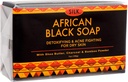 Africká černá mýdlo 7oz pro Acne, Eczema, Suchá kůže, Psoriáza, Odstranění Jizvy, Umytí obličeje a těla - Shea máslo, Charcoal, Bamboo Powder