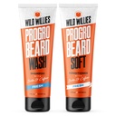 Wild Willies PROGRO Beard Shampool a Conditioner Kit - Pečený w / kofein & Biotin - Posílení, Flake- Free, Moisturizing Beard Wash a Conditioner pro muže, 2 x 5oz Tubes