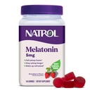 Natrol 5mg Melatonin Gummies, Podpora spánku pro dospělé, Melatonin doplňky pro spánek, 140 Strawberry- ochucené Gummies, 70 denní zásobování