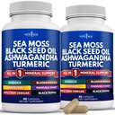Nový věk Moss Kapsle Black Seed Oil Ashwagandha Turmeric Bladderwrack Burdock - s Manuka, Honey Dandelion, ACV Black Pepper gluten zdarma