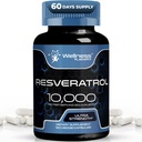 WELLNESS LABSRX Resveratrol 120 Kapsle, Resveratrol dodatek, Resveratrol 1000mg Polygonum Root, Trans Resveratrol pro zdravé stárnutí, srdce, Brain Health Support - Vegan, Keto