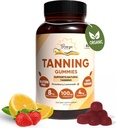Opalovací gumy, Denní gumie s Beta- karotenem a vitaminem C & Astaxanthin, přírodní doplněk opálení, Vegan, Non- GMO - 180 Gumy - balení po 3