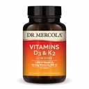 Dr. Mercola Vitamíny D3 & K2 Nízká dávka - Udržovat hladiny vitaminu D - Podporuje imunitní a kostní zdraví - MenaQ7 Chickpea- Sourced K2 - Non- GMO, gluten- Free & Soy-Free - 30 Kapsle (30 Služeb)