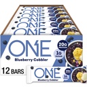 ONE Protein Bary, Blueberry Cobbler, gluten zdarma s 20g protein a 1g cukru, Pantry Staples, 2.12 oz (12 Počet)