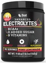Zeal Naturals Electrolyte Powder Recovery Drink (90 Servings OR 124; Pink Lemonade) w 0 Cukr + BCAA + B-Vitamíny Electrolyte Supplement w Draslík Zinek a hořčík pro hydrataci - Keto Electrolytes