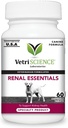 VetriScience Ledviny Zdraví Žvýkací tablety, Ledviny Essentials Dodatek pro psy, Moč Trakt a ledviny Podpora s houbou, Astragalus Root, Kopřivka a Byliny, Kouř, 60 Počet