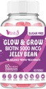 VITINITY Biotin 5000 Mcg Extra Strength Vegetarian (Vitamin B) Sugar-Free Sugar- Podporuje zdravější vlasy & kůže - ženy a muži 60 Veggie Sugar- Free Jelly Fazole (30 Day Supply)