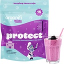 Organifi Děti: Ochrana - Každý den imunitní podpora pro děti s Elderberry, Acerola Cherry and Zinek - Berry Ochucené Imunity Powder - Plant- based, Vegan, a No Gluten, Dairy nebo Soy - 15 Služeb