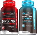Korejský červený panax Ginseng 1500mg - Vysoký potenciál ženšen pro energii, výkon a imunitní podpora pro muže a ženy - Doplněk hmotnosti v noci s melatonin na podporu spánku a metabolismu