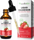 Glycinát hořečnatý kapalný, kapalná hořčík 1000Mg, kapky hořčíku, dodatek k hořečnaté hořčíku, s celulózovým vláknem, vitamin B6, C, D, zinek, stravitelné zdraví, propagace, žádný cukr, 2 Fl Oz