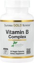California Gold Nutrition Vitamin B Complex, Thiamin B1, Riboflavin B2, Niacin B3, Pyridoxin B6, Biotin B7, Pantotenová kyselina B5 a Pro Folát B9, Gluten Free, Non GMO, 60 Veggie Kapsle