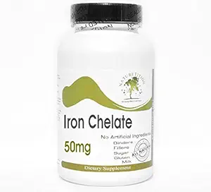 Železo Chelate 50mg ~ 100 Kapsle - Žádné přísady ~ Naturetition doplňky