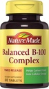 Nature Made Balanced B- 100 Time Release (Thiamin, Riboflavin, Niacin, B6, B12, Biothenic Acid & Folic Acid) Tablety 60 Ct