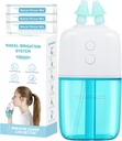 Nasal zavlažovací systém s 30 Saline Packets - Dual Speed and Auto Waste Collection - Přenosný a cestovatelný Nasal zavlažovač - Nasal čistič pro Sinus Relief Nasal Rinse Machine