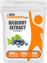 BulkSupplements.com Bilberry Extract Powder - Bilberry Extract Supplement, Bylinný dodatek - Vegan & Glulten Free, 500mg na Serving, 250g (8.8 oz) (Balení po 1)