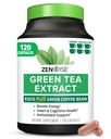 Zenwise Health Green Tea Extract Kapsle pro muže a ženy - EGCG dodatek s Green Coffee Bean Extract zvyšuje energii a paměť - Imunitní podpora pro pleť, mozek a hearth zdraví - Vegan - 120 Počet