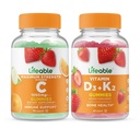 Živý vitamin C 1050mg + Vitamin D3 + Vitamin K2, Gummies Bundle - Velký přípitek, vitamin dodatek, gluten zdarma, GMO zdarma, Žvýkací guma