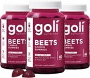 Goli Nutritional dodatek, Beets Cardio Gummy, 180 Počet (3 balení 60), 100mg CoQ10 & Beet Root Extract - gluten- Free, Vegan, Non-GMO, a Gelatin- Free. Příroda je velký Superfood