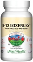 Maxi Health Vitamin B12 Lozenges s kyselinou listovou a biotin - Sublingual B12 Vitamíny Jahodová Flavor - Vegetarian Kosher B 12 Vitamin pro výrobu a energii červených krvinek (360 Počet)