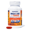 Oceanblue 2100 Triple Strength Omega33 Rybí olej s turmerickým Omega 124; Bezedný Omega 3 Combo dodatek s kurkumin EPA DHA DPA 124; Srdce a společná podpora Omega33; 60 Softgels