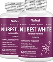 NuBest White - Kožní bělení dodatek, dodatek pro anti stárnutí s Glutathione, vitamin C, E, B2, Mléko Thistle Extract, zelený čaj Extract pro osvětlení a osvětlení 124; Pack 2