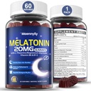 Melatonin 20mg Gummie pro dospělé - Cukr bez melatonin Gummie Extra Síla s L- Theanine, Magnesium, Ashwagandha, Kurkuma, D3 & Zinek - Non- Habit Forming