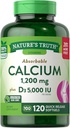 Nature 's Truth Absorbovatelné vápníku 1200 mg Plus D3 5000 IU / Serving Quick Release Softgels - 120 ct, balení po 2 ks