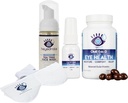 Heyedrate Triglycerid Omega 3 Fish Oil, Vyhřívané oční maska, Lid a Lash Cleanser Pěna Čaj Strom Mytí obličeje Bundle pro oční zdraví, poskytuje úlevu pro podrážděné oči
